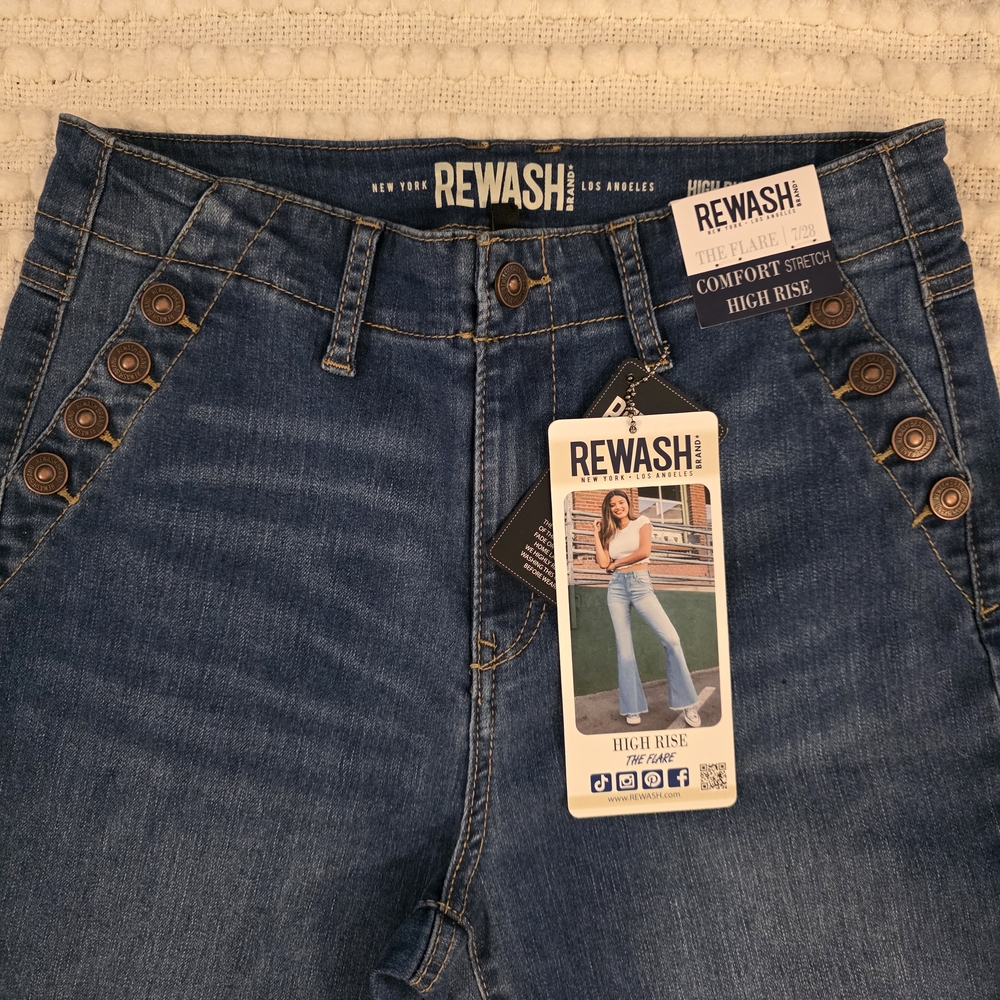 Rewash Women's Flare Blue Jeans - Picture 2 of 3